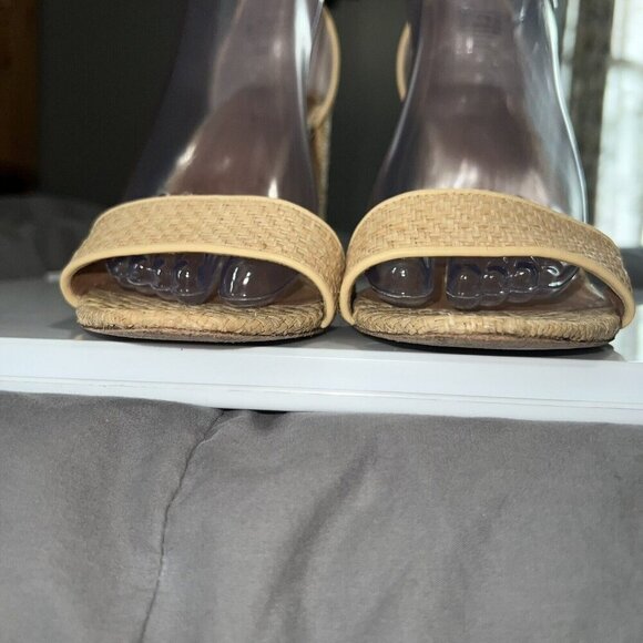 J. McLaughlin MADISON Raffia Heels Women’s Size 9 Tan Beige Open Toe Ankle Strap - Picture 8 of 9